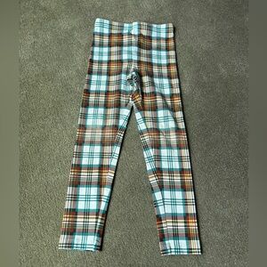 Tea Collection Children’s Blue Plaid Leggings - Size 6